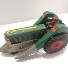 Vintage Slik Oliver 77 Toy Tractor With Mounted Corn Picker Farm Original Driver