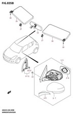 Suzuki Genuine Mirror Assy Rear View Right Side (Silver) SWIFT AZG413D Interior