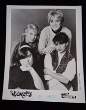 Rare Bangles publicity photo,8&times;10 glossy,Faulty products record lable.1982