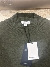 Pure Cashmere Ladies Sweater Size 20 Dark Khaki Autograph Machine Washable