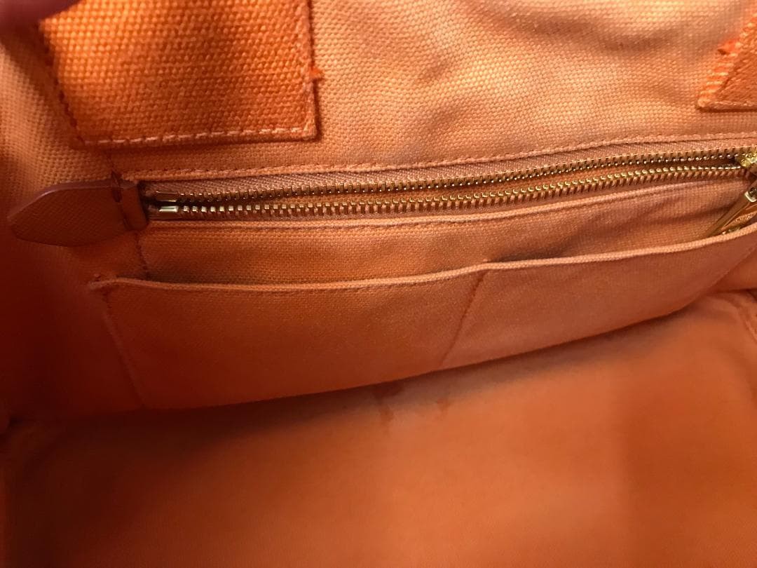 20  Rare Color PRADA Canapa M Orange Shoulder Included thumbnail 4