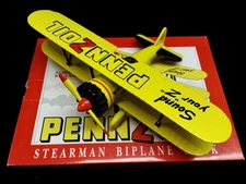 Liberty Classics Stearman Biplane PENNZOIL Diecast Airplane Bank In Box