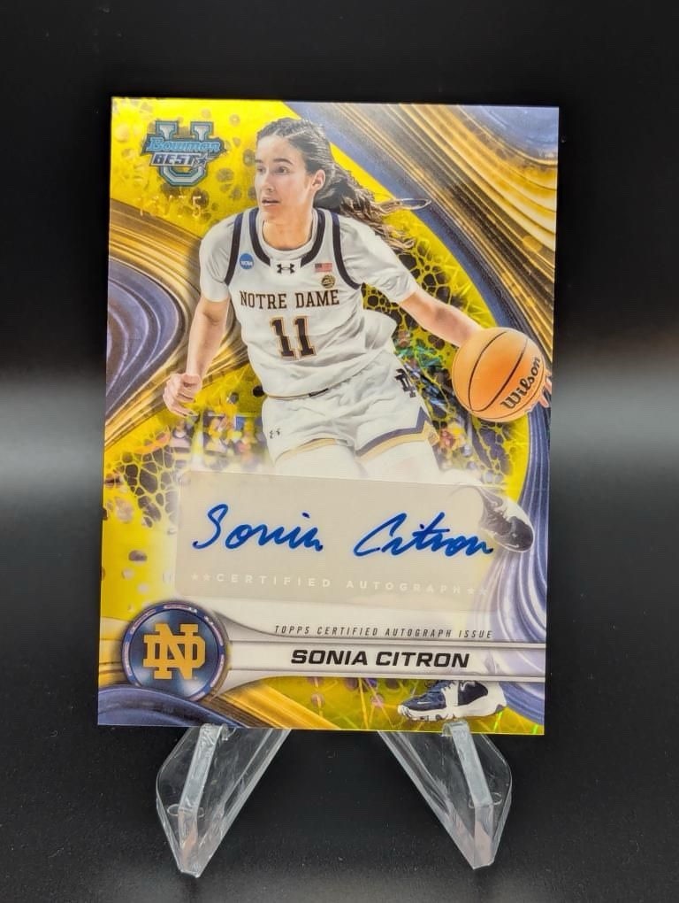 2024-25 Bowman's Best U Sonia Citron Yellow Laser Auto /75