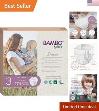 Eco-Labelled Size 3 Hypoallergenic Diapers - Enhanced Leak Protection, 174 Count