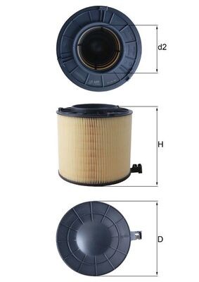 MAHLE LX 4406 Air Filter for AUDI