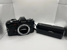 Konica Autoreflex T4 35mm SLR Film Camera + Winder AR - Untested - Vintage