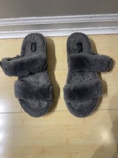 Ugg Fuzz Yeah Gray Slides Women s 10