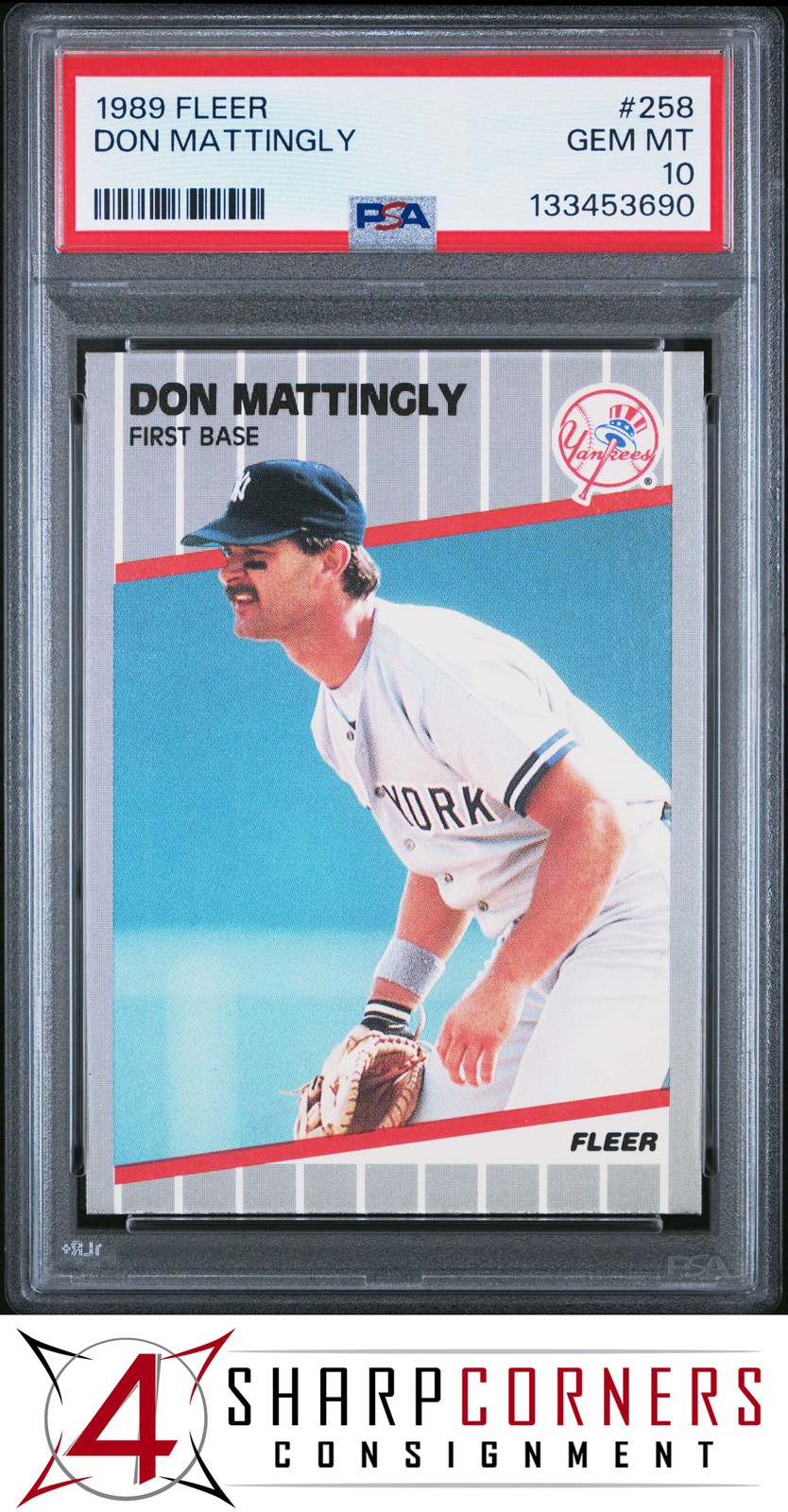 1989 FLEER #258 DON MATTINGLY YANKEES PSA 10