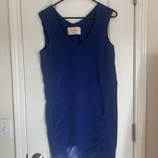 Zara Collection Women’s V Neck Royal Blue Dress With Pockets - Size M