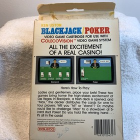 Ken Uston Poker & Blackjack Colecovision Coleco 1982 CIB Tested Works Moreinstor