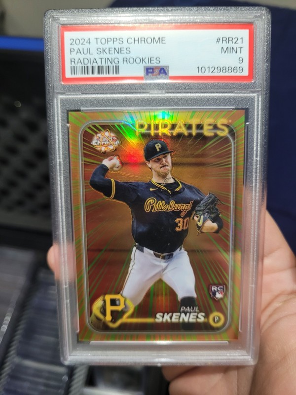 2024 TOPPS CHROME PAUL SKENES RADIATING ROOKIES RC  PSA 9 PIRATES SP CASE HIT
