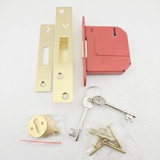 Image of Union StrongBOLT 3 Inch Lever Deadlock Satin Brass BS5 J2100S PL 3.0