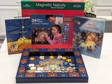Kurt Adler J3767 Wooden Nativity Advent Calendar And 24 Perfect Magnetic Pieces