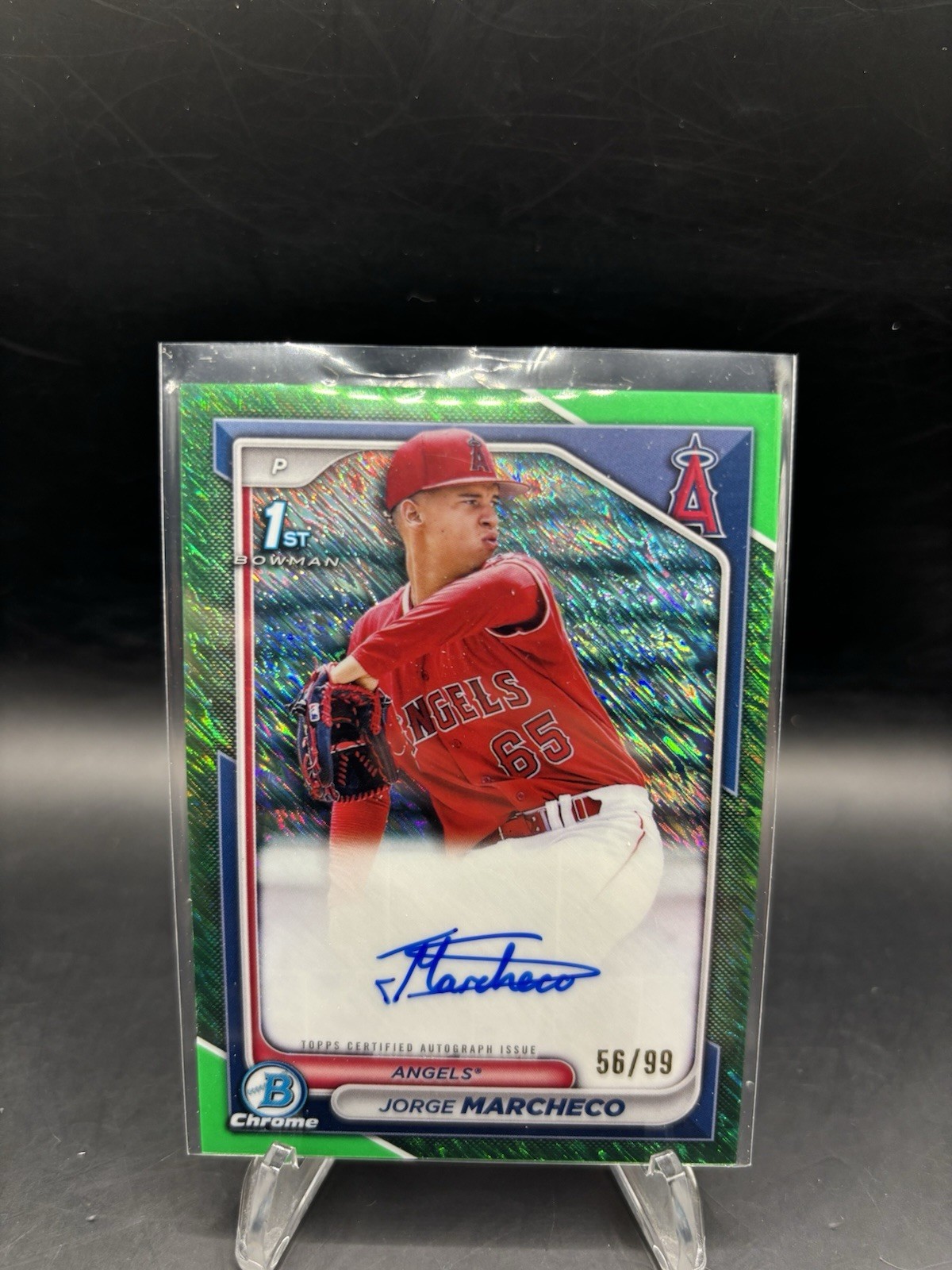 2024 Bowman Jorge Marcheco Chrome Auto Green Shimmer Refractor 1st /99
