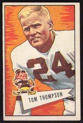 1952 Bowman Large Tom Thompson Rookie #26 - Cleveland Browns - RC VG+
