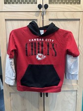 NFL Team Apparel Kansas City Chiefs Boys Pullover Hoodie Red Black Gray Youth M