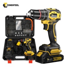 Cordless Drill Brushless Impact Driver Set 52Nm Combi Kit + 2*Batteries & Bits
