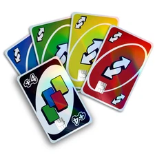 Uno Playing Cards Holographic Card Skin 5 Pack Wild Reverse Novelty Bundle