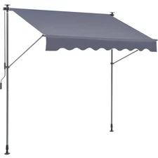 VEVOR Patio Awning Retractable 9.8'x3.9' Awning Sunshade Shelter 86"-122" Height