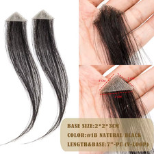 2Pcs/Set Forehead Hairpiece Patch Human Hair Pieces Invisible Thin Skin PU Men F