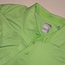 Callaway Opti-Dri Golf Polo Shirt Men's Large Green Micro Print Short Sleeve
