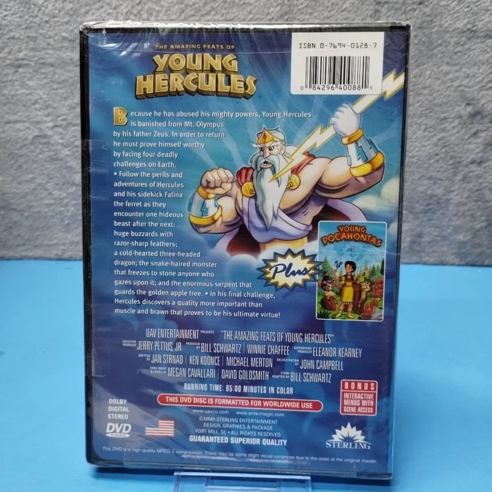 The Amazing Feats of Young Hercules Plus Young Pocahontas (DVD, 1997) - Image 2 of 2