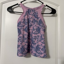 Athleta Girl Free Spirit Tankini Top Size Medium 8-10 Pink And Blue