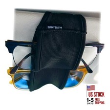 Sunglasses Holder for Car Visor   Dual Storage Holds 2 Pairs  One-Hand