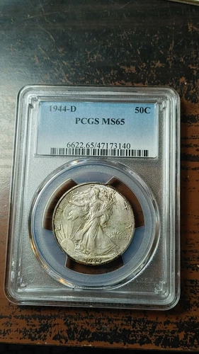 1944 D Walking Liberty Silver Half Dollar 50C PCGS MS65 Nice Originality    4208