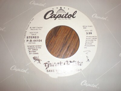 Great White 45 Save Your Love CAPITOL PROMO