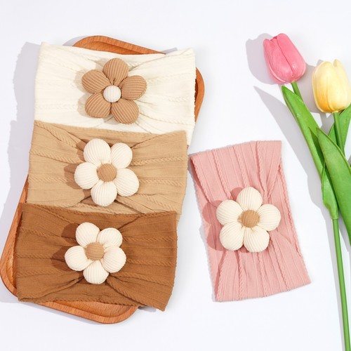 5Pcs Baby Flower Headband, Baby Girls Nylon Headbands Stretchy Flower Headbands - Picture 7 of 10