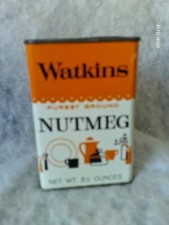 VTG WATKINS NUTMEG SPICE Tin Can WATKINS CO. WINONA MN Excellent! FULL
