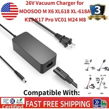 26V Vacuum Charger for MOOSOO M X6 XL618 XL-618A K17 K17 Pro VC01 M24 M8