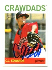 CARL EDWARDS CJ SIGNED 2013 TOPPS HERITAGE MINORS ROOKIE CARD CHICAGO CUBS AUTO 