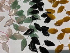 18 pcs Hand Carved Natural Gemstones Leaf Beads 35x16mm