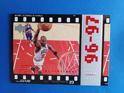 1998-99 UPPER DECK MICHAEL JORDAN MJ TIMEFRAME #103 SOARING IN THE FINALS BULLS