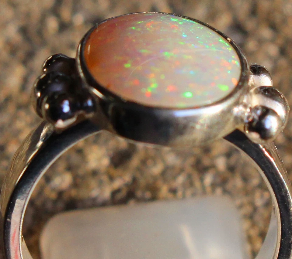 Multicolor Opal 4.2 Karat 950er Silberring Größe 19,1 / 60 mm - Bild 4 von 4