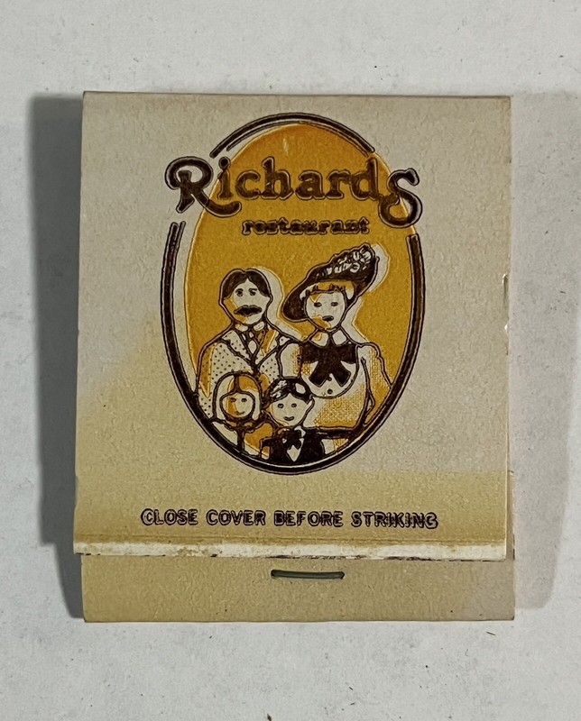 Richard Restaurant, Matchbook, Collectible, Rare, Unstruck 