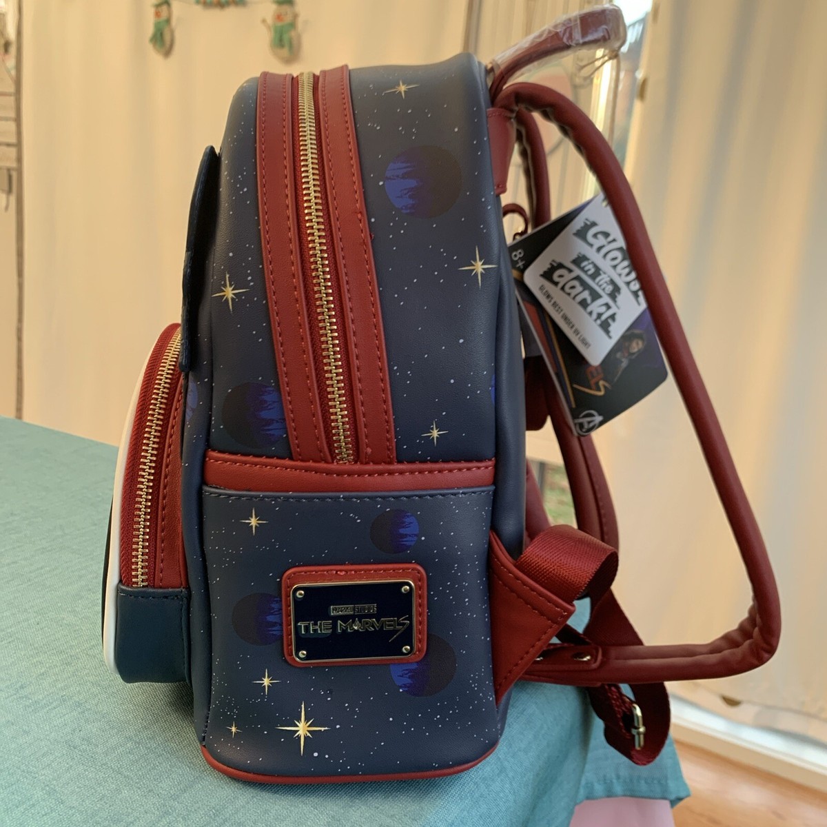 Brand New Loungefly Marvel Studios: The Marvels Glow in the Dark Backpack The Marvels Symbol Glow Mini Backpack main image 2