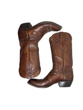 Vtg LUCCHESE 2083 Mahogany Cowgirl boots