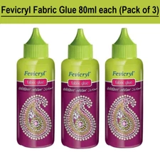 Fevicryl No Stitch Fabric Glue BIG (80ml) - SET OF 3 + Free Shipping