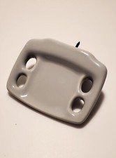 Gray Ceramic Porcelain Toothbrush Holder With Mounting Hardware New Condition