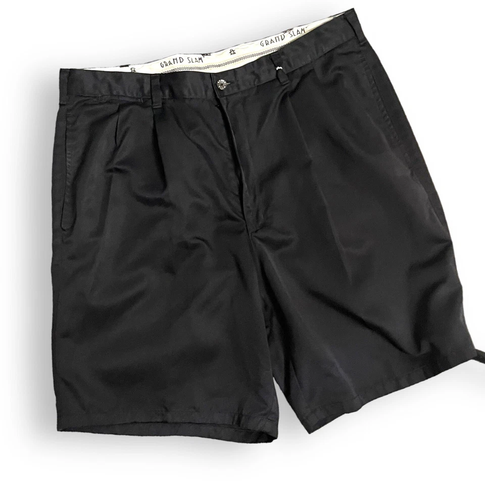 Мужские шорты Grand Slam Chino с 36 черными карманами на молнии ретро опрятная повседневная униформа - Изображение 2 из 4