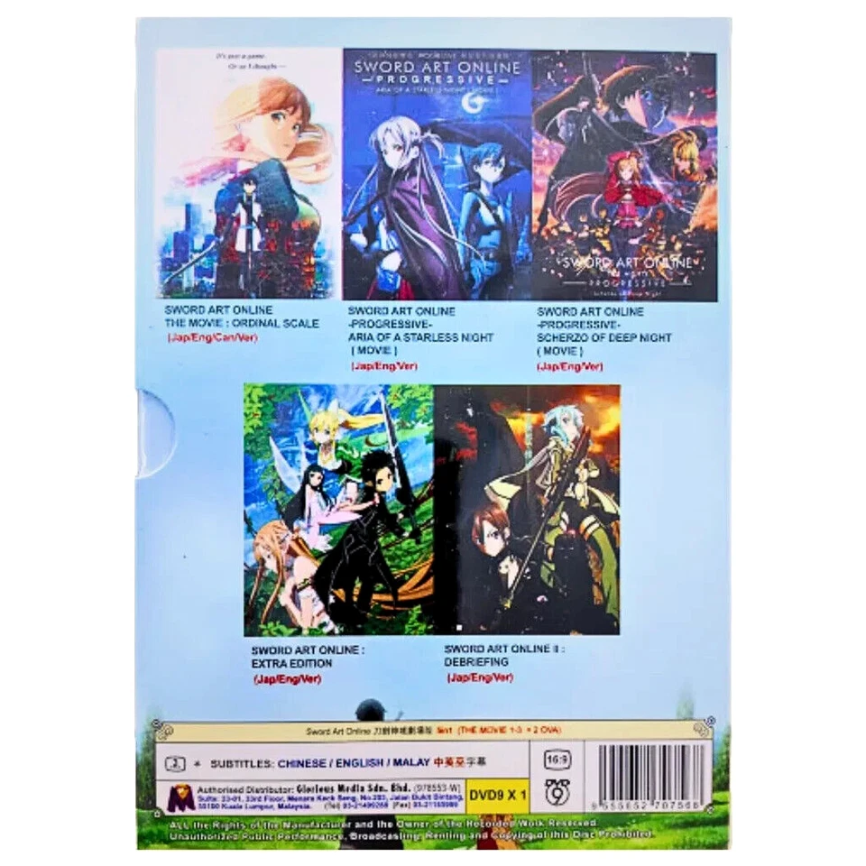 Anime DVD Sword Art Online 5 in 1 (3 Movies + 2 OVAs) English Dubbed All Region - Image 3 of 4
