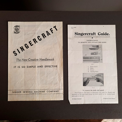 Singercraft Rug singercraft guide rug tool instruction sheets - antique sewing ephemera ...