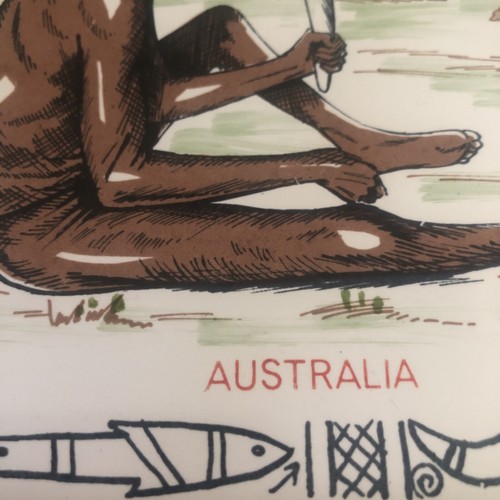 H & R JOHNSON ENGLAND Tile Trivet Teapot Stand Aboriginal Rare & Collectable - Picture 3 of 7