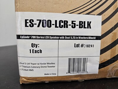 Episode ES-700-LCR-5-BLK, LCR Speaker Dual 5-1/4'' Woofers Gloss Black