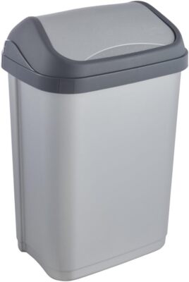 keeeper Waste Swing Lid, PP, SilverAnthracite, 10 Litre for 7-7 L bin Bags