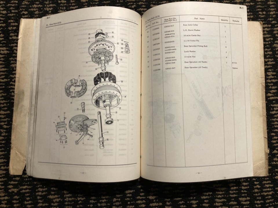 OEM Kawasaki H1 1969 triple parts manual catalog catalogue work shop
