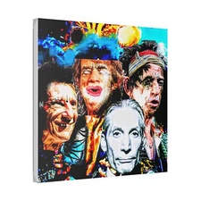 Classic Stretched Canvas Rolling Stones Fan Art, color, original, c. Fäang